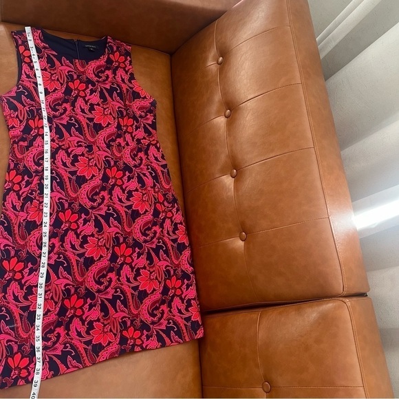 Lands End Women Sz 10 Sleeveless Ponte Knit Floral Sheath Dress Paisley Pockets - Picture 9 of 12